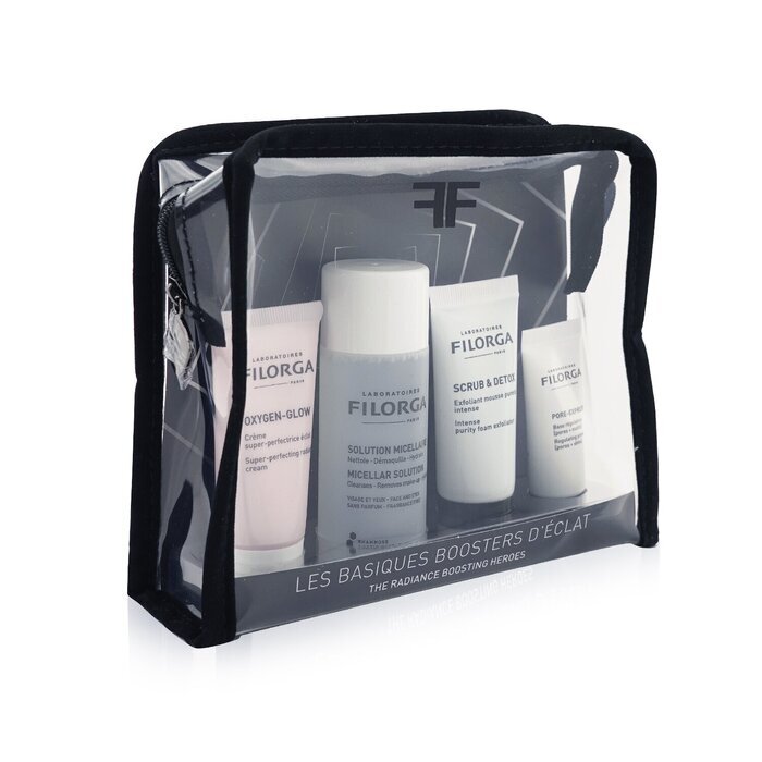 The Radiance Boosting Heroes Set: Oxygen Glow Cream + Micellar Solution 50ml + Scrub & Detox + Pore-Extress Primer 15ml