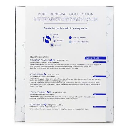 IS Clinical Pure Renewal-Kollektion: Cleansing Compelx 180 ml + Active Serum 15 ml + Youth Complex 30 g + Eclipse SPF 50 Sonnenschutzcreme 100 g, 4 Stk.