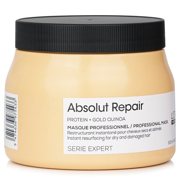 L'Oreal Professionnel Serie Expert - Absolut Repair Gold Quinoa + Protein Instant Resurfacing Mask (für trockenes und strapaziertes Haar) 500ml/16,9oz