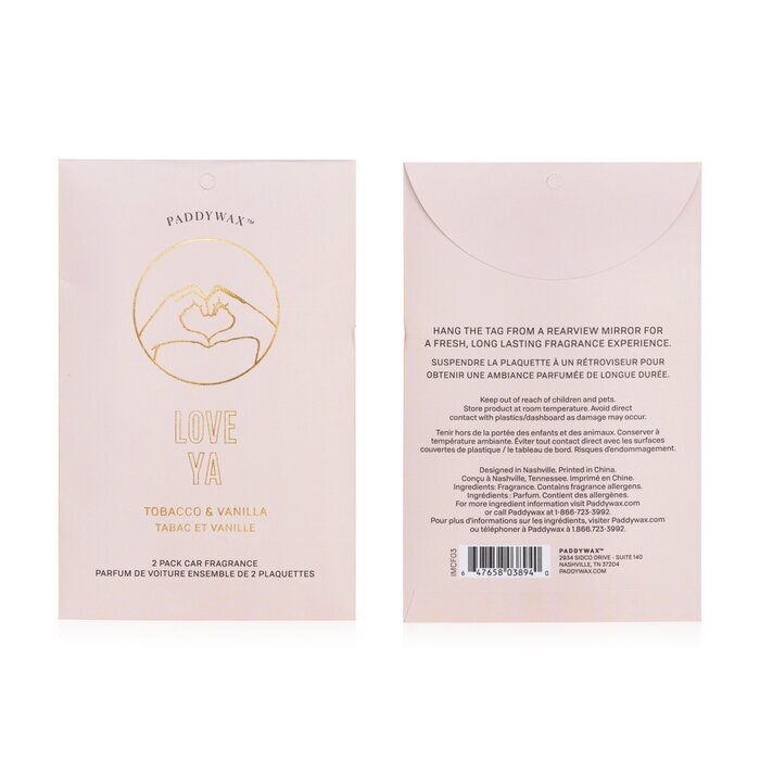 Paddywax Impressions Autoduft – Love Ya, 2 Packungen