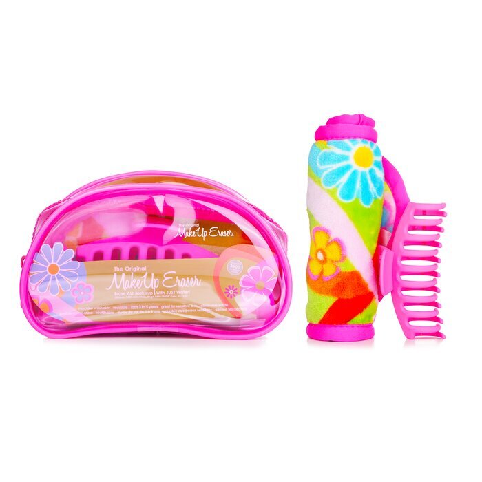 Flowerbomb-Set (1x Make-Up-Radiertuch + 1x Haarklammer + 1x Tasche) 2Stk+1Tasche