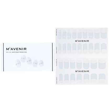 Mavenir Nagelaufkleber (weiß) – # Weißer tiefer French-Nagel, 32 Stück