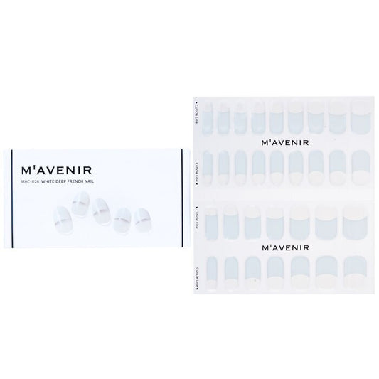 Mavenir Nagelaufkleber (weiß) – # Weißer tiefer French-Nagel, 32 Stück