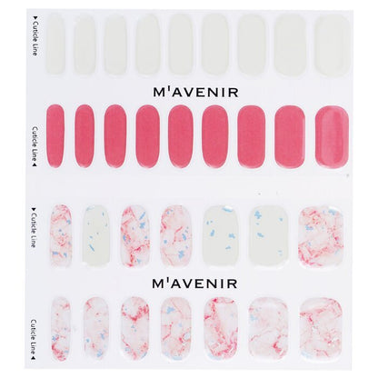 Mavenir Nagelaufkleber (Pink) – # Rosenquarz-Marmornagel, 32 Stück
