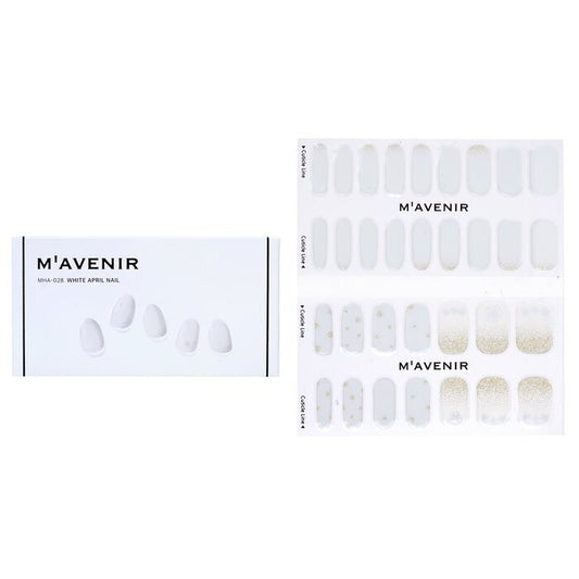 Mavenir Nagelaufkleber (weiß) – # White April Nail, 32 Stück