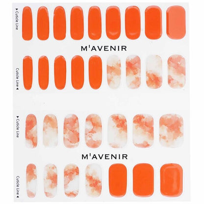 Mavenir Nagelaufkleber (Orange) – # Marmelade Marble Nail 32 Stück