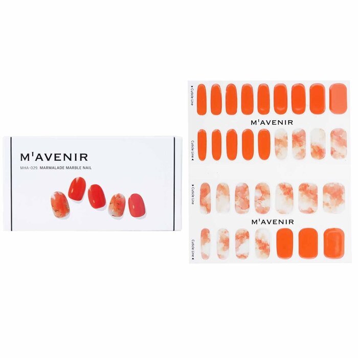 Mavenir Nagelaufkleber (Orange) – # Marmelade Marble Nail 32 Stück