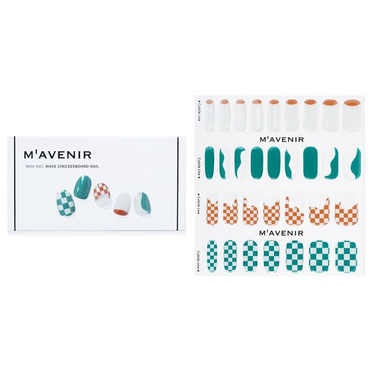 Mavenir Nagelaufkleber (gemustert) – # Wave Checkerboard Nail 32 Stück