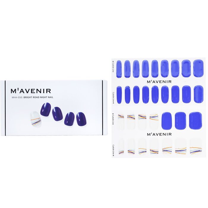 Mavenir Nagelaufkleber (Blau) – # Bright Road Night Nail 32 Stück