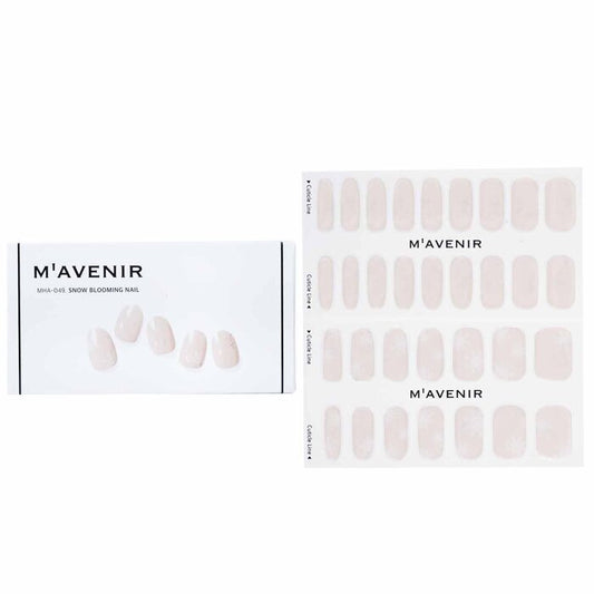 Mavenir Nagelaufkleber (weiß) – # Snow Blooming Nail, 32 Stück