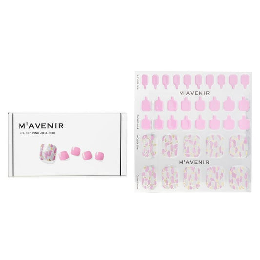 Mavenir Nagelaufkleber (Pink) – # Pink Shell Pedi 36 Stück