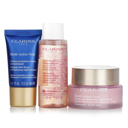 Clarins Multi Active Set: 3 Stück + 1 Beutel