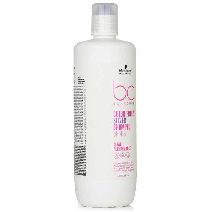 Schwarzkopf BC Bonacure pH 4.5 Color Freeze Silver Shampoo (für graues und aufgehelltes Haar) 1000ml/33.8oz