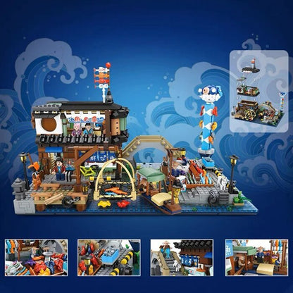LOZ Mini Blocks - Japanese Fish Stall Building Bricks Set 40 x 28 x 9.5cm