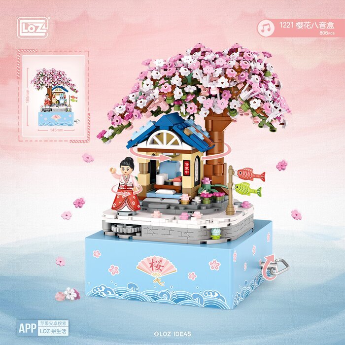 LOZ Mini Blocks - Sakura Music Box Building Bricks Set 23x27x56 cm