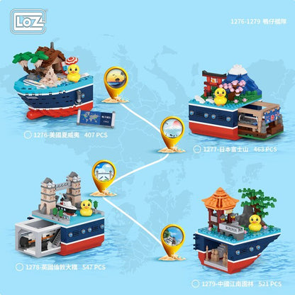 LOZ Duck Fleet Series - Hawaii Building Bricks Set 11 x 11 x 11cm