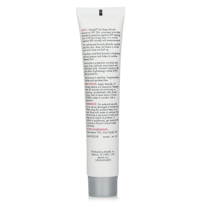 EltaMD UV Sheer Broad-Spectrum SPF 50+ Sunscreen (For Face and Body) 85ml