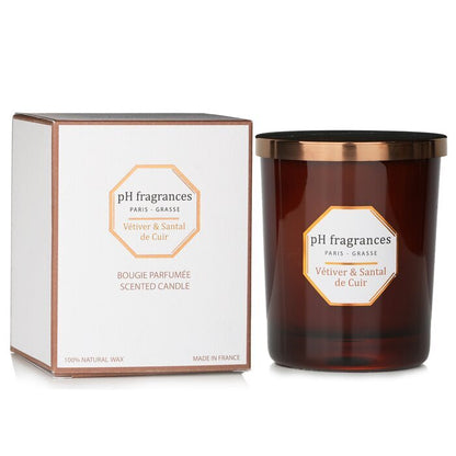 pH fragrances Duftkerze – Vetiver &amp; Santal De Cuir 180g/6,3oz