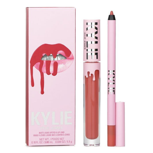 Kylie By Kylie Jenner Matte Lip Kit: Matter flüssiger Lippenstift 3 ml + Lipliner 1,1 g – Nr. 801 Queen, 2-tlg.