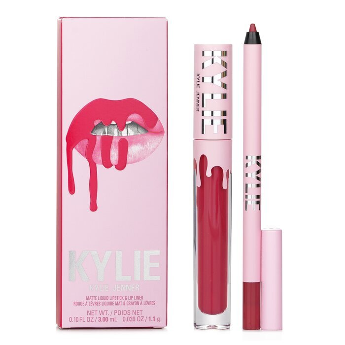 Kylie By Kylie Jenner Matte Lip Kit: Matter flüssiger Lippenstift 3 ml + Lipliner 1,1 g – Nr. 401 Victoria, 2-tlg.
