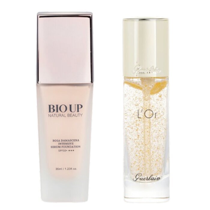 Guerlain L'Or Radiance-Konzentrat mit reinem Gold-Make-up + BIO UP Rose Collagen Intensive Serum Foundation SPF50 30 ml, 2 Stück