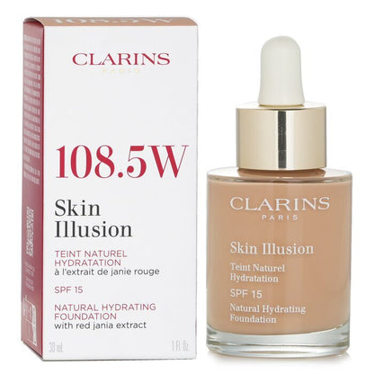 Clarins Skin Illusion Natürliche feuchtigkeitsspendende Grundierung LSF 15 – Nr. 108,5 Cashew, 30 ml