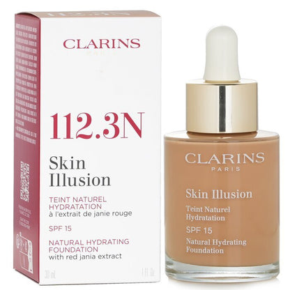 Clarins Skin Illusion Natürliche feuchtigkeitsspendende Grundierung SPF 15 – Nr. 112,3 Sandelholz, 30 ml