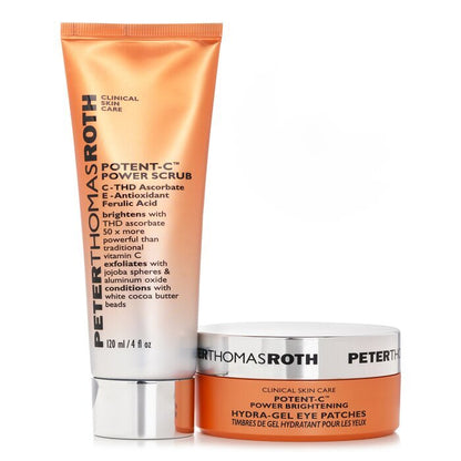Full Size Potent C Vitamin C Brighteners 2 Piece Kit: Potent C Power Scrub + Potent C Hydra Gel Eye Patches 120ml