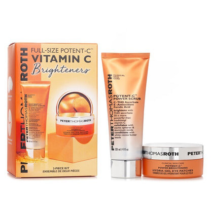 Full Size Potent C Vitamin C Brighteners 2 Piece Kit: Potent C Power Scrub + Potent C Hydra Gel Eye Patches 120ml