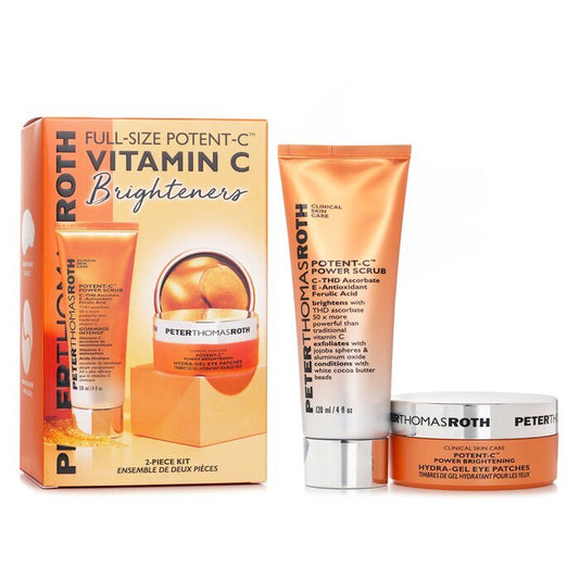 Full Size Potent C Vitamin C Brighteners 2 Piece Kit: Potent C Power Scrub + Potent C Hydra Gel Eye Patches 120ml