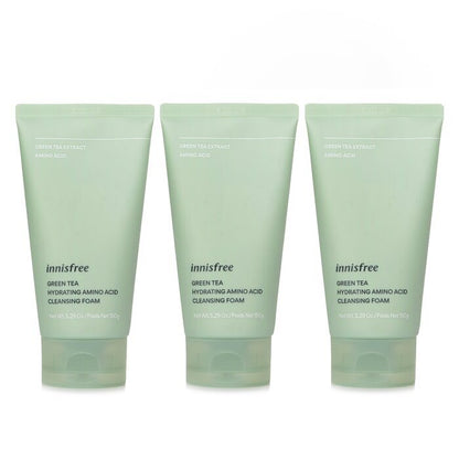 Innisfree 【Super Saver Pack】Green Tea Hydrating Amino Acid Cleansing Foam x3 150g x3