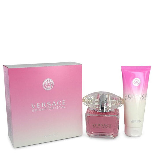 Versace Bright Crystal Gift Set - Eau De Toilette Spray + 3.4 oz Body Lotion