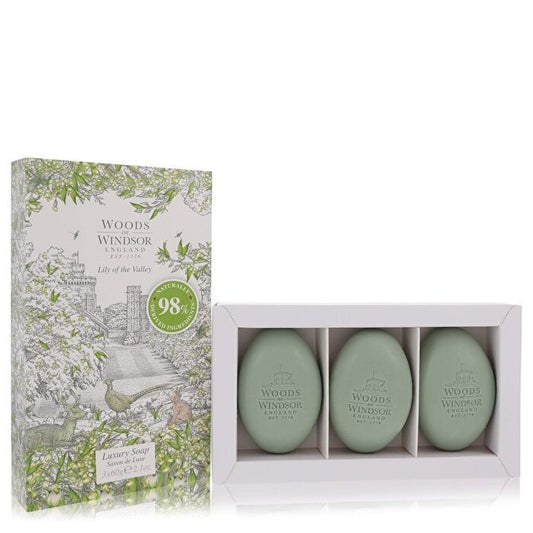 Woods of Windsor Lily Of The Valley (woods Of Windsor) Three Luxury Soaps 62ml/2.1oz