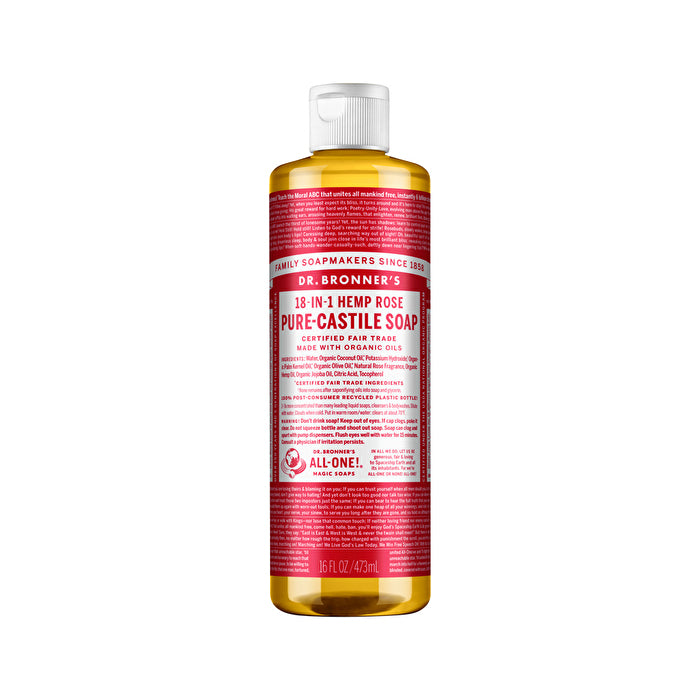 Dr. Bronners Pure-castile Magic Soap Liquid (18-in-1) Rose 473ml