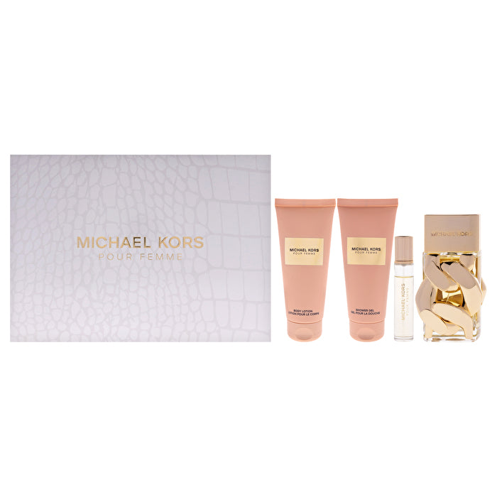 Michael Kors Michael Kors Pour Femme For Women - 4 Pc Gift Set 90ml/3.4oz Eau De Parfum Spray 0.3oz Eau De Parfum Spray(mini) 90ml/3.4oz Body Lotion 90ml/3.4oz Shower Gel 90ml/3.4oz
